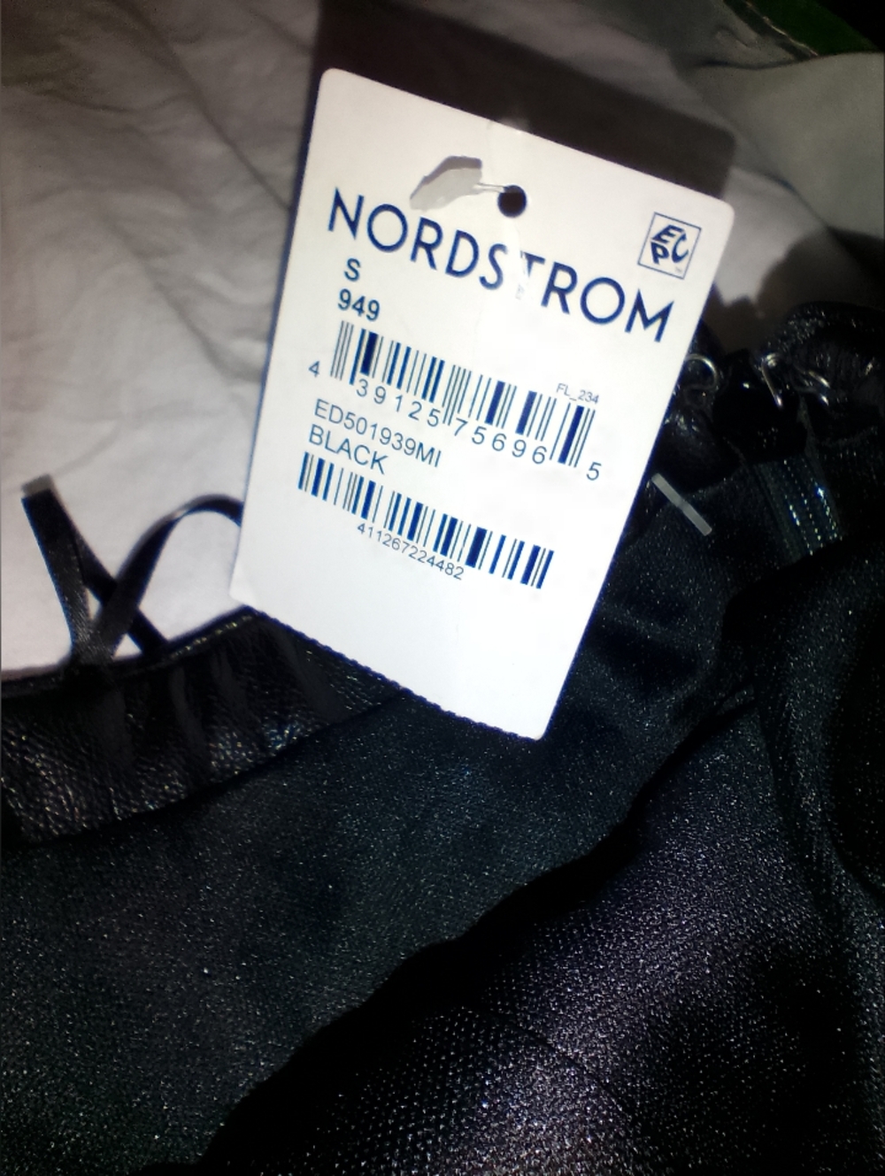 Nordstrom Black Strapless Faux Leather Dress - Picture 2 of 5